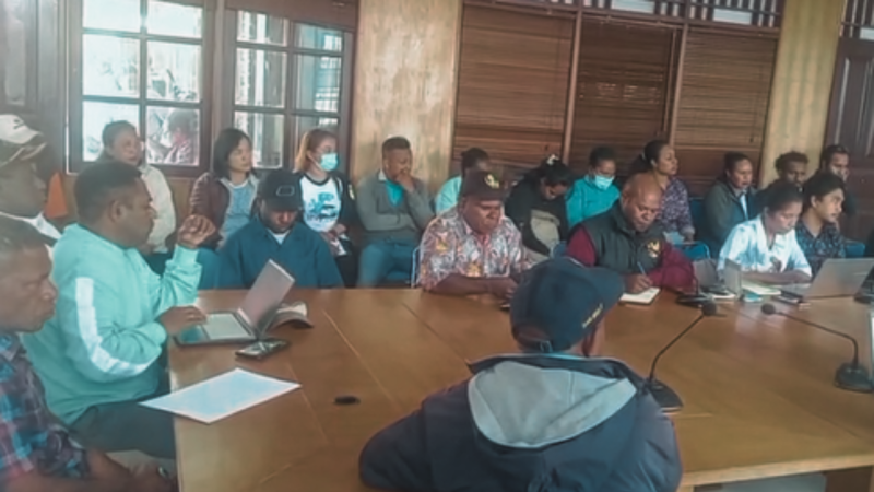 Rapat Kerja Pencegahan penyekit menular di Kabupaten Pegunungan Bintang Provinsi Papua Pegunungan. (Foto-Aquino Ningdana)